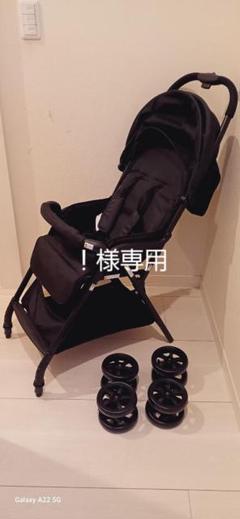 未使用　軽量　ベビーカー　折りたたみ　アイリスプラザ　ブラック