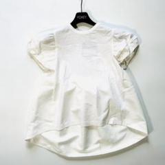 新品 ヨーコチャン バックヘムフリル パフスリーブ ブラウス ホワイト 36 新品 ヨーコチャン バックヘムフリル パフスリーブ ブラウス