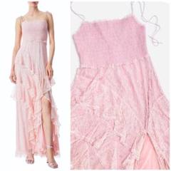 Alice Olivia オリビア 大特価！シフォンラッフル ピンク ドレス alice+olivia シフォンラッフル ピンクドレス - メルカリ