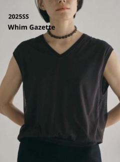 25SS✨完売品✨ウィムガゼット　ホールガーメントフレンチニットベスト　ブラック Whim Gazette（ウィムガゼット）の「ホールガーメントスリット