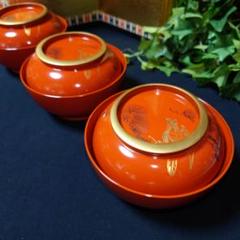 【極美品】輪島塗 千舟堂謹製 花の丸四君子蒔絵 雑煮椀 5客 煮物椀/丼椀/大椀 輪島塗 千舟堂謹製 花の丸四君子蒔絵 雑煮椀 5客 煮物椀/丼椀/大
