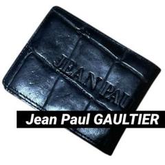 Jean Paul GAULTIER クロコ型押し レザーパスケース 黒 廃盤