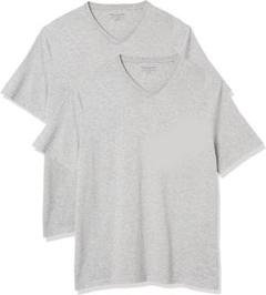 Tシャツ 2枚組 Vネック レギュラーフィット 半袖 メンズ グレー