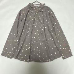 美品✨パラスパレス ブラウス コットン100% 総柄 長袖 ブラウン
