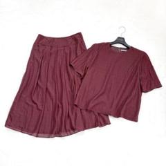 theory luxe カットソー スカート セットアップ 38 ボルドー系 M