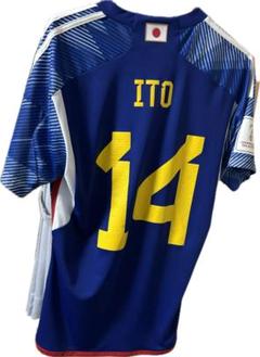 国内正規品サッカー日本代表伊東純也ユニフォームITO14カタールW杯ワッペン付き 国内正規品サッカー日本代表伊東純也ユニフォームITO14カタールW