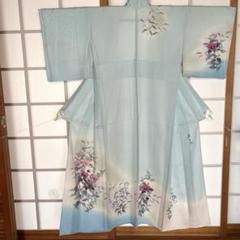 紗の付け下げ】 単衣 広衿 刺繍入り しつけ糸付き 身丈約155cm