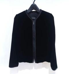 EMPORIO ARMANI アルマーニ ノーカラーベルベットジップジャケット EW001032_AF12911_UC001_F_SS202