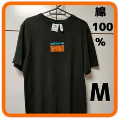 adidas アディダス Tシャツ スポーツロゴ Mサイズ 黒