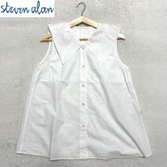 steven alan ビッグカラーノースリーブシャツ ブラウス　白　ホワイトのサムネイル