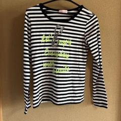 女児　キッズ　長袖カットソー ストライプ