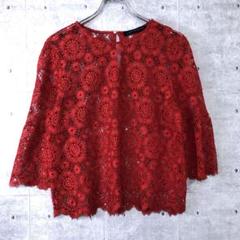 ZARA WOMAN ボーホーシック 古着 フラワー刺繍 総レーストップス
