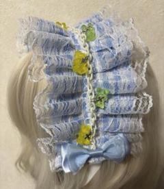 お祈りベアのヘッドドレスブルー