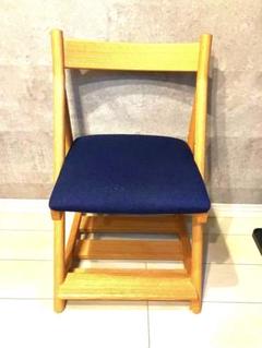 ★ほぼ新品★ アクタス Ｔキッズチェアー 　日進木工 オーク材　ネイビー ☆ほぼ新品☆ アクタス Tキッズチェアー 日進木工 オーク材ネイビー
