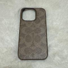 【未使用品】本革製　Coach - iPhone 14 - シグネイチャー柄 未使用品】本革製 Coach - iPhone 14 - シグネイチャー柄