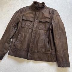GAP ギャップ　レザージャケット 本革 シングルライダース　ブラウン　牛革