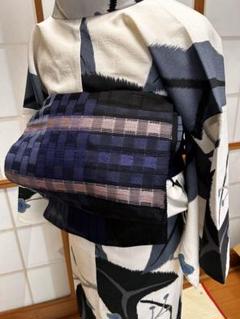 名古屋帯 間道格子 キラキラパステル 八寸 正絹 AO-3566 名古屋帯 間道格子 キラキラパステル 八寸 正絹 AO-3566