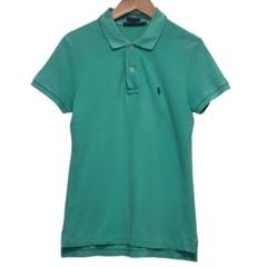 90s POLO ラルフローレン ビンテージ半袖ポロシャツ　刺繍ポニーロゴ　緑