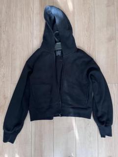 無印良品】短丈 zip up parker black XL