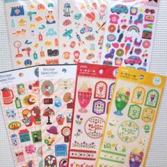 レトロ系　シートシール　7枚セット