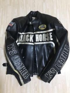 KADOYA カドヤ　BLACK HORSE BHR レザージャケット Yahoo!オークション - 【KADOYA】BLACK HORSE RACING TEAM