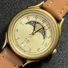 SEIKO ALBA サン&ムーン スモセコ メンズ 電池交換済み可動品T-75