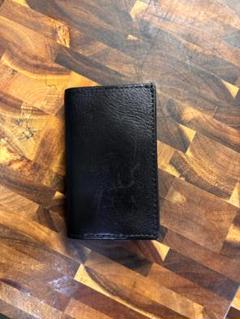 ブラック レザー 二つ折り財布