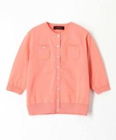 CABAN サーモンピンク 半袖カーディガン ボタン付き【新品未使用