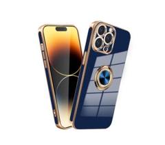 ネイビーブルー iPhone 14 Pro ケース リング 耐衝撃 リング付