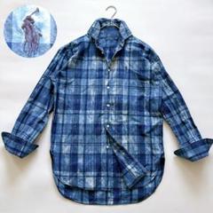 ポロラルフローレン　タイダイ　ブルー　マドラスチェックシャツ　2　ポニー刺繍 ポロラルフローレン タイダイ ブルー マドラスチェックシャツ 2