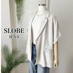 【2023SS】SLOBE IENA レーヨンリネンハーフスリーブジャケット 黒 SLOBE IENA（スローブイエナ）の「レーヨンリネンハーフスリーブ