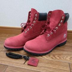 Timberlandレッド キャンバス ハイカット ワークブーツ Timberland レッド ブーツ