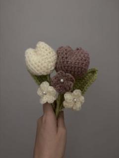 枯れない花 枯れない花束 ギフト 編み物 チューリップの花束