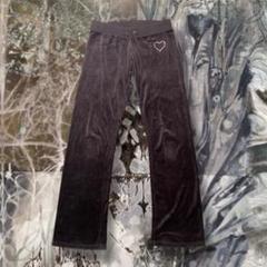 JUICY COUTURE USA製 ギャルy2k ハート パイル地フレアパンツ