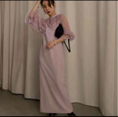 ameri シアーワンピース　パープル ameri シアーワンピース パープル - メルカリ