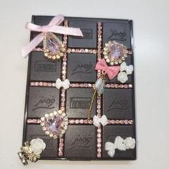 ミラー 量産型 チョコ リボン フレンチガーリー ハンドメイド デコ コーム