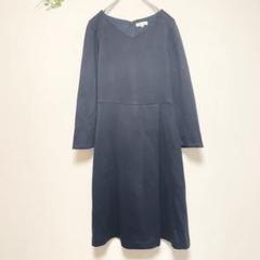 PLST プラステ【XS】長袖ワンピース ネイビー 入学式 卒業式 無地