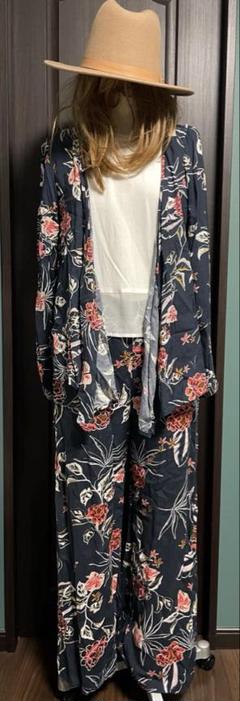 ROXY シャツ パンツ セットアップ M 上下 ボタニカル ロキシー サーフ