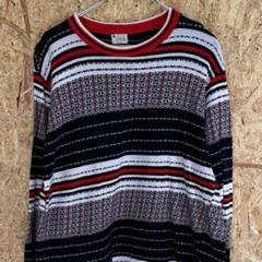 60s.TOWN CRAFT jacquard vintage L/S tee