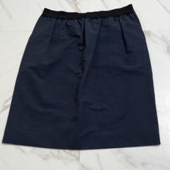 極美品◎CELINE フィービー期 膝丈スカート ウエストゴム ネイビー 40