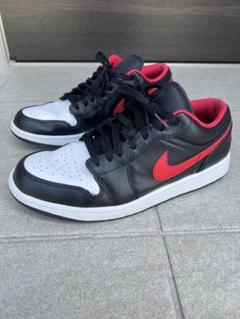 ナイキ　AIR JORDAN 1 LOW black/fire red 28cm