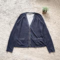 【Scene Deux】 長袖 Vネックカーディガン フリンジ トップス M