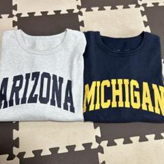 MICHIGAN ミシガン　ビッグロゴ　紺色Tシャツ　アメカジ　古着