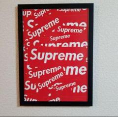 タイムセール❣️supreme フレーム付きキャンパスポスター Supreme シュプリーム 特大 キャンバス ポスター フレーム付き