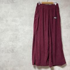 シーイン　ワイドパンツ　大きいサイズ　ゆったり　赤系　コーデュロイ　秋冬
