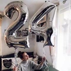 BIG数字 ナンバー 風船パーティー誕生日 バルーン シルバー 110cm