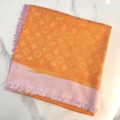 Louis Vuitton シルクウールスカーフ オレンジピンク - メルカリ