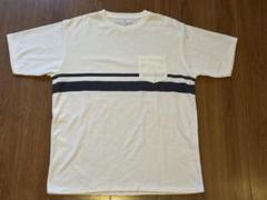 B:MING by BEAMS ポケット付き シャリ感 涼 Tシャツ M　白×紺