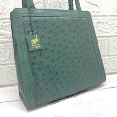 【希少✨極美品】オーストリッチ　ハンドバッグ　グリーン