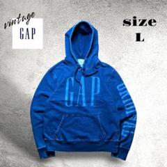 【美品】OLD GAP パーカー ヴィンテージウォッシュ L インディゴブルー